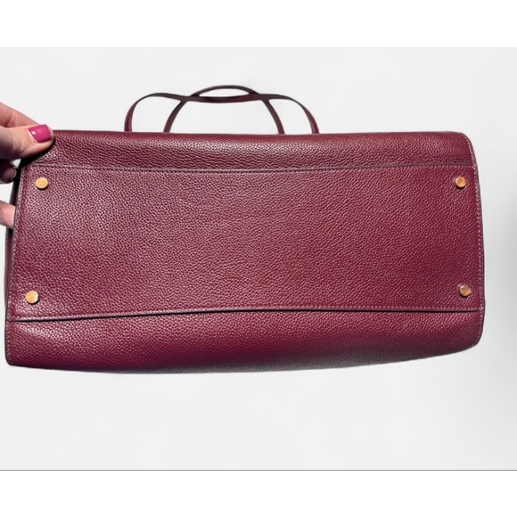Kate Spade Brim Pebbled Leather Laptop Tote with Detachable Sleeve in "Berry" - Picture 8 of 12